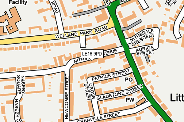 LE16 9PD map - OS OpenMap – Local (Ordnance Survey)