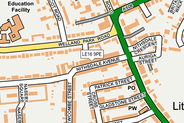 LE16 9PE map - OS OpenMap – Local (Ordnance Survey)