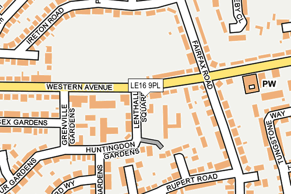 LE16 9PL map - OS OpenMap – Local (Ordnance Survey)