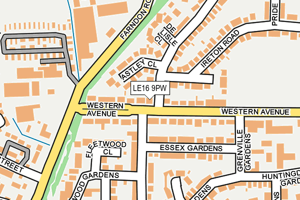 LE16 9PW map - OS OpenMap – Local (Ordnance Survey)