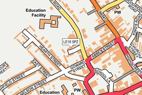 LE16 9PZ map - OS OpenMap – Local (Ordnance Survey)