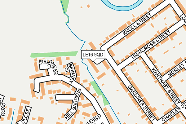 LE16 9QD map - OS OpenMap – Local (Ordnance Survey)