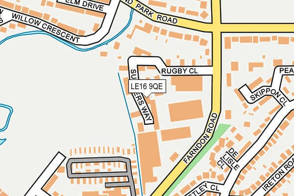 LE16 9QE map - OS OpenMap – Local (Ordnance Survey)