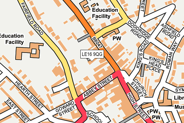 LE16 9QG map - OS OpenMap – Local (Ordnance Survey)