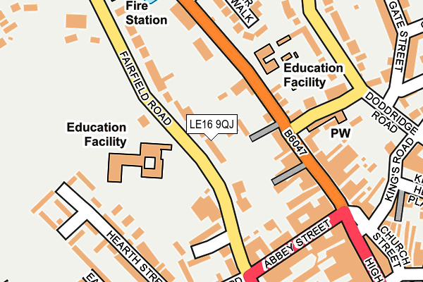 LE16 9QJ map - OS OpenMap – Local (Ordnance Survey)
