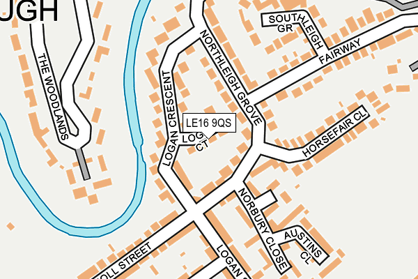 LE16 9QS map - OS OpenMap – Local (Ordnance Survey)