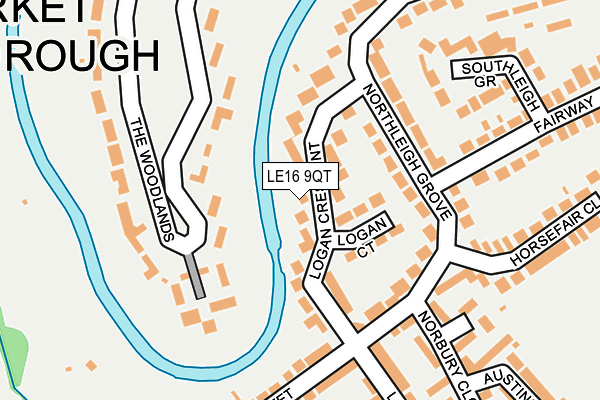LE16 9QT map - OS OpenMap – Local (Ordnance Survey)