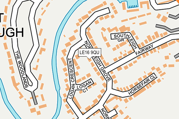 LE16 9QU map - OS OpenMap – Local (Ordnance Survey)