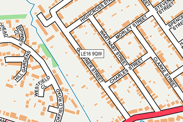 LE16 9QW map - OS OpenMap – Local (Ordnance Survey)