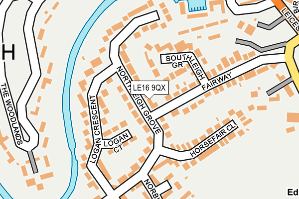 LE16 9QX map - OS OpenMap – Local (Ordnance Survey)
