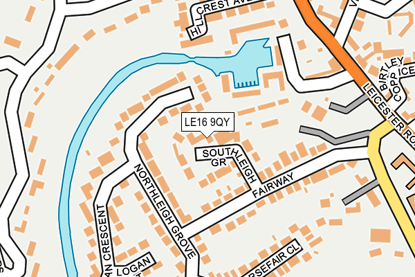 LE16 9QY map - OS OpenMap – Local (Ordnance Survey)