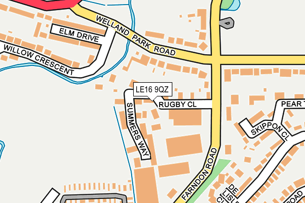 LE16 9QZ map - OS OpenMap – Local (Ordnance Survey)