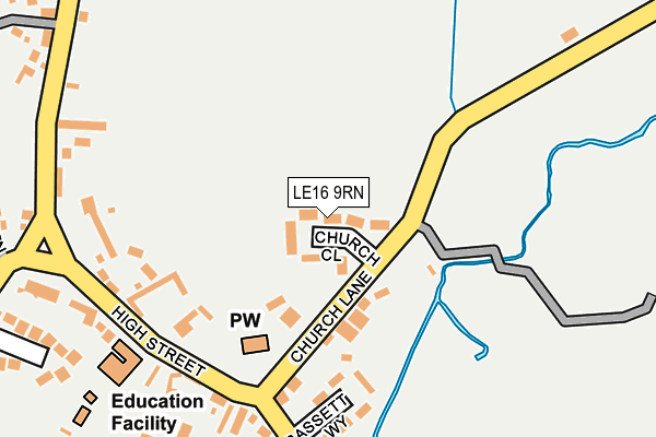 LE16 9RN map - OS OpenMap – Local (Ordnance Survey)
