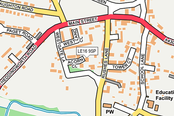 LE16 9SP map - OS OpenMap – Local (Ordnance Survey)