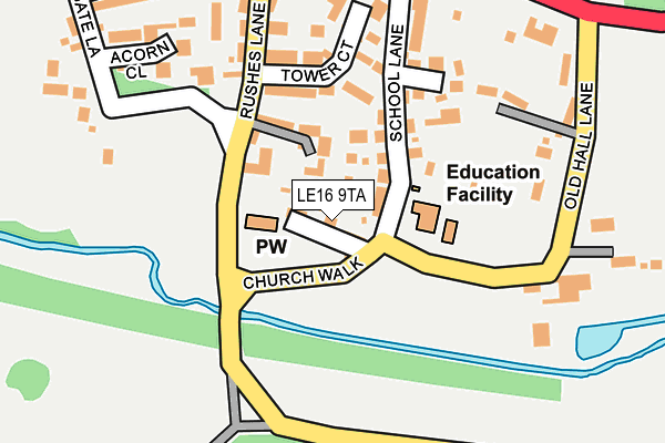 LE16 9TA map - OS OpenMap – Local (Ordnance Survey)