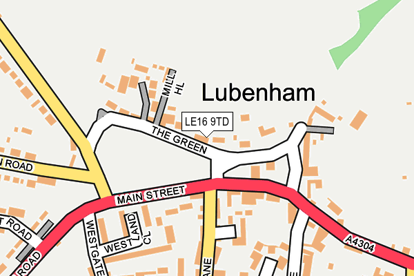 LE16 9TD map - OS OpenMap – Local (Ordnance Survey)