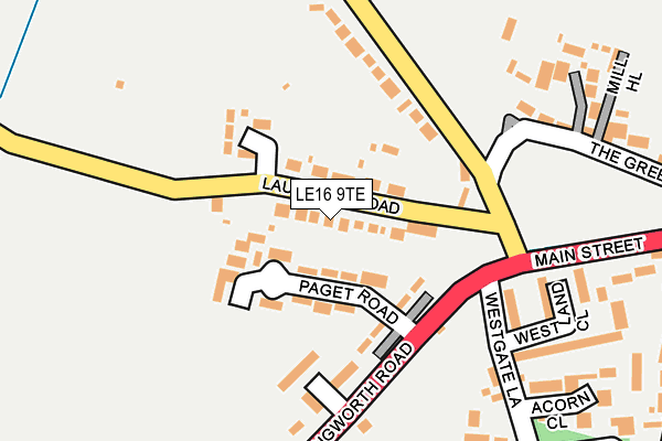LE16 9TE map - OS OpenMap – Local (Ordnance Survey)