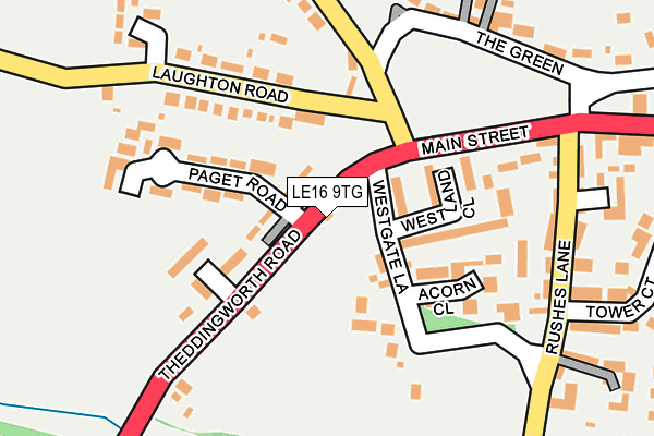 LE16 9TG map - OS OpenMap – Local (Ordnance Survey)