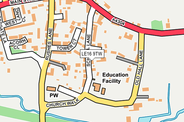 LE16 9TW map - OS OpenMap – Local (Ordnance Survey)