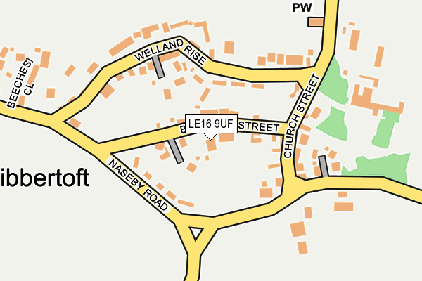 LE16 9UF map - OS OpenMap – Local (Ordnance Survey)