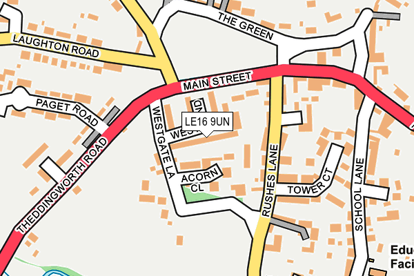 LE16 9UN map - OS OpenMap – Local (Ordnance Survey)