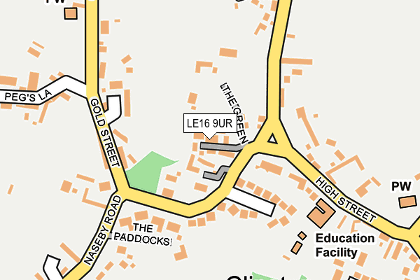 LE16 9UR map - OS OpenMap – Local (Ordnance Survey)