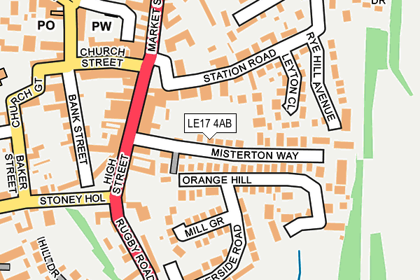 LE17 4AB map - OS OpenMap – Local (Ordnance Survey)