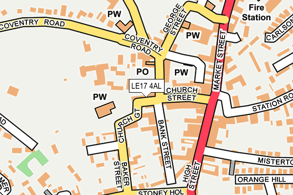 LE17 4AL map - OS OpenMap – Local (Ordnance Survey)
