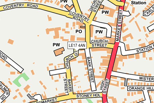 LE17 4AN map - OS OpenMap – Local (Ordnance Survey)