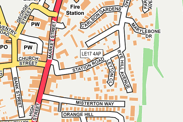 LE17 4AP map - OS OpenMap – Local (Ordnance Survey)