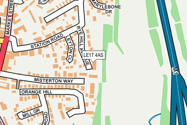 LE17 4AS map - OS OpenMap – Local (Ordnance Survey)