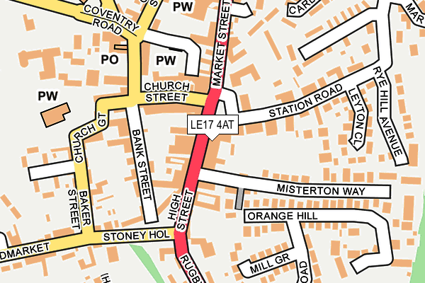 LE17 4AT map - OS OpenMap – Local (Ordnance Survey)