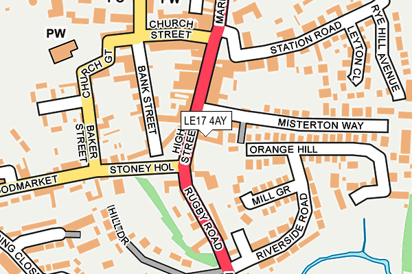 LE17 4AY map - OS OpenMap – Local (Ordnance Survey)
