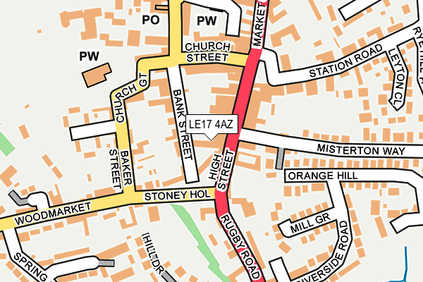 LE17 4AZ map - OS OpenMap – Local (Ordnance Survey)