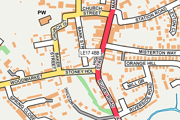 LE17 4BB map - OS OpenMap – Local (Ordnance Survey)