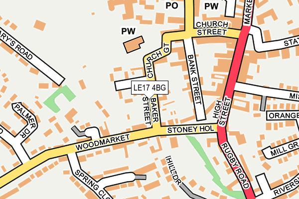 LE17 4BG map - OS OpenMap – Local (Ordnance Survey)