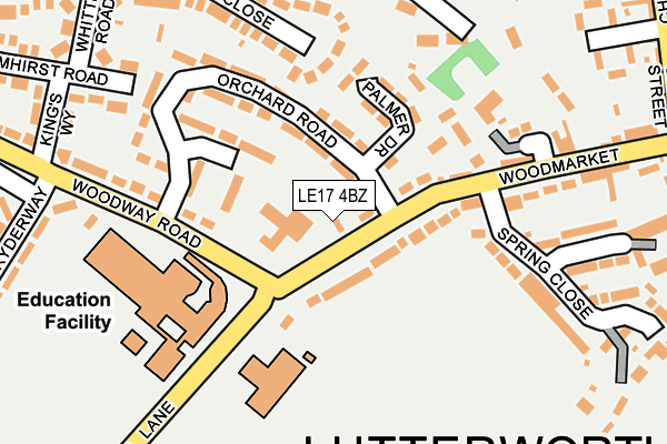 LE17 4BZ map - OS OpenMap – Local (Ordnance Survey)