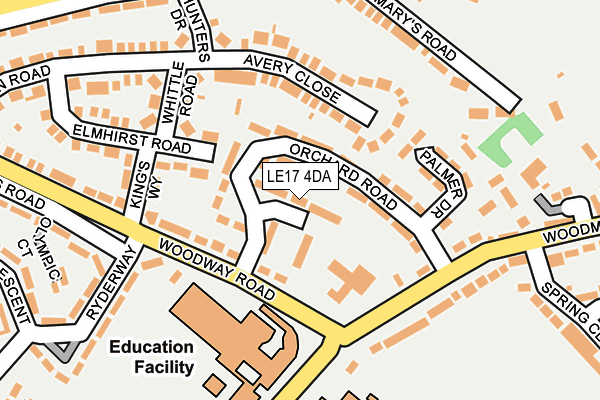 LE17 4DA map - OS OpenMap – Local (Ordnance Survey)