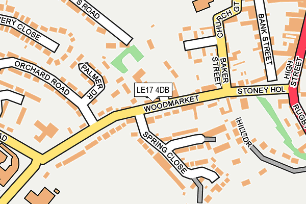 LE17 4DB map - OS OpenMap – Local (Ordnance Survey)