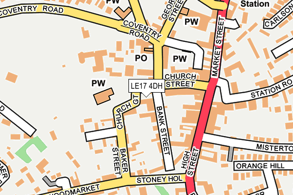 LE17 4DH map - OS OpenMap – Local (Ordnance Survey)