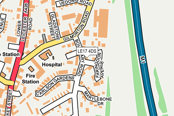 LE17 4DS map - OS OpenMap – Local (Ordnance Survey)