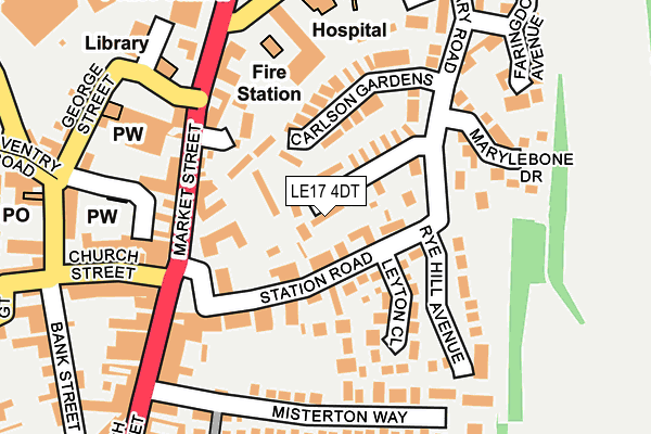 LE17 4DT map - OS OpenMap – Local (Ordnance Survey)