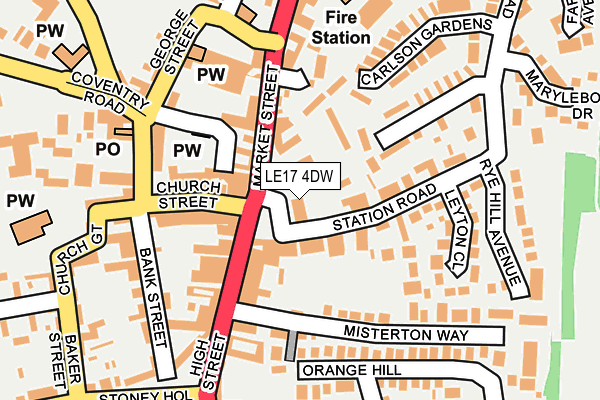 LE17 4DW map - OS OpenMap – Local (Ordnance Survey)