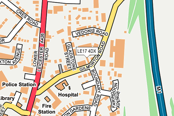 LE17 4DX map - OS OpenMap – Local (Ordnance Survey)