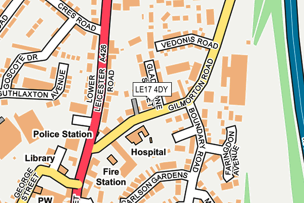 LE17 4DY map - OS OpenMap – Local (Ordnance Survey)