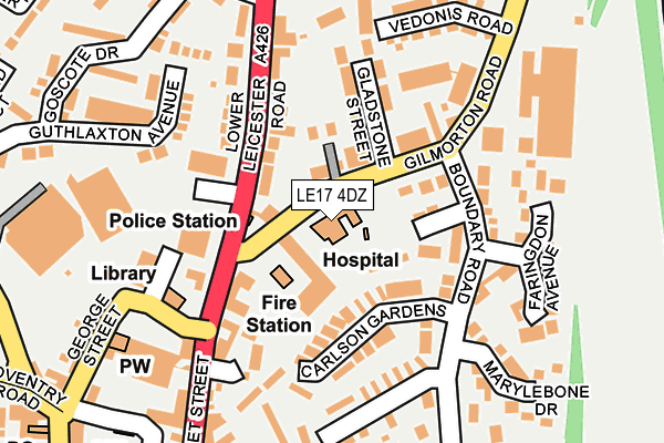 LE17 4DZ map - OS OpenMap – Local (Ordnance Survey)