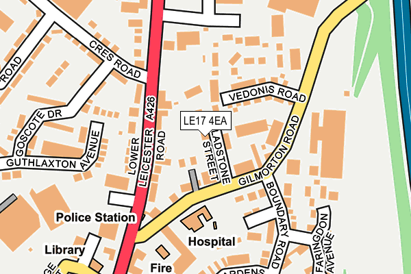 LE17 4EA map - OS OpenMap – Local (Ordnance Survey)