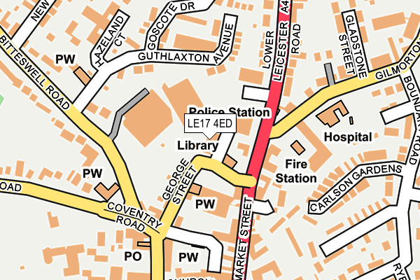 LE17 4ED map - OS OpenMap – Local (Ordnance Survey)