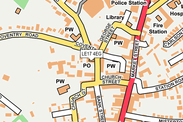 LE17 4EG map - OS OpenMap – Local (Ordnance Survey)