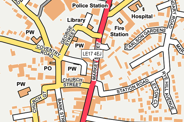 LE17 4EJ map - OS OpenMap – Local (Ordnance Survey)